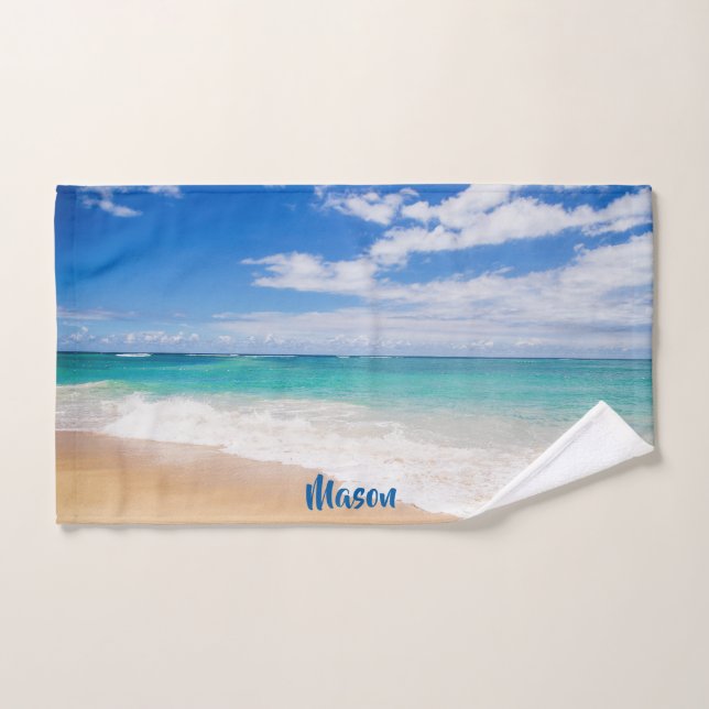 Angenehmer Strand (mit personalisiertem Namen) Handtuch (Handtuch)