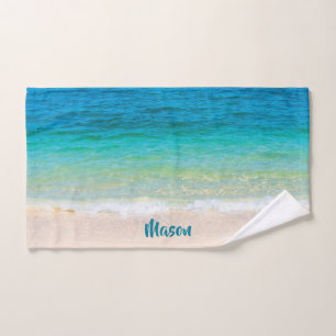 Angenehmer Strand (mit personalisiertem Namen) Handtuch