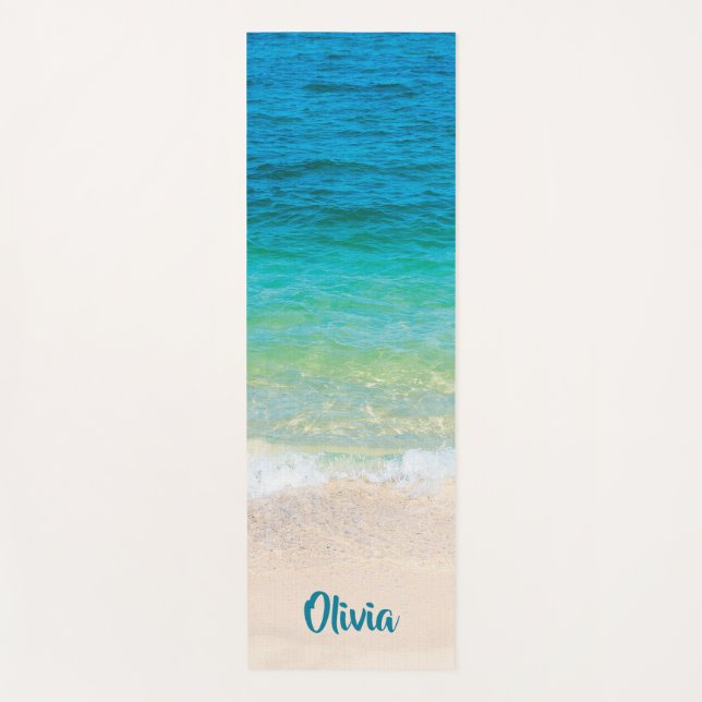 Angenehmer Strand (mit personalisiertem Namen) Yogamatte (Vorderseite)