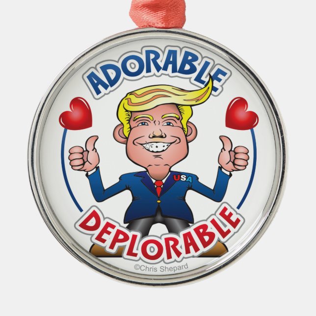 ANGENEHMIGTER VERTRETER FÜR Trump Niedlicher Chibi Ornament Aus Metall (Vorne)