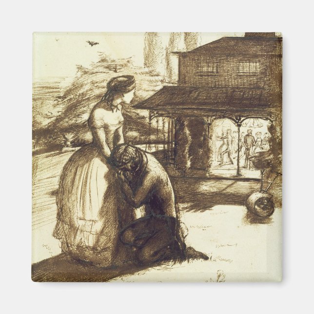 Angenommen, 1853 (Stift & braun auf Papier) Magnet (Vorne)