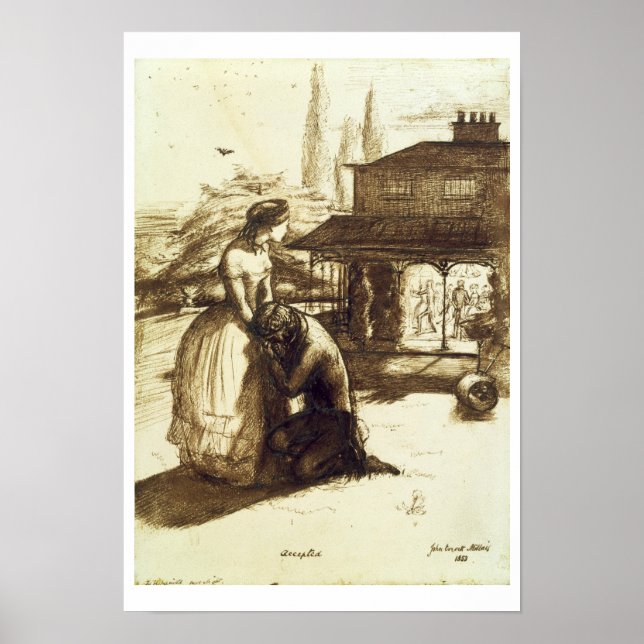 Angenommen, 1853 (Stift & braun auf Papier) Poster (Vorne)