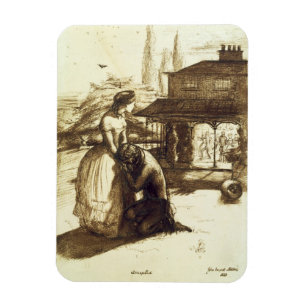 Angenommen, 1853 (Stift u. braune Tinte auf Magnet
