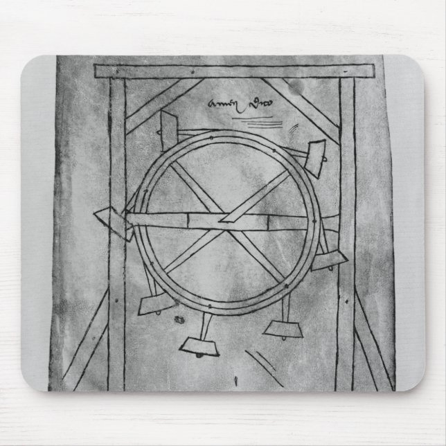Angenommen Perpetuum mobileholzhammer und -rad Mousepad (Vorne)