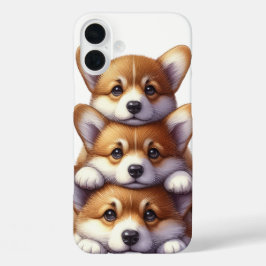 ANGENOMMENER STACK VON KORGI PUPPY HUNGS iPhone 16 PLUS HÜLLE