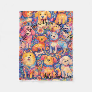 Angenommenes Hundethema-Fleece-Decke 76 x 102 cm Fleecedecke