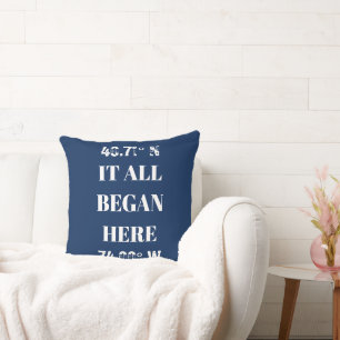 Angepasst, alles beginnt Koordinaten Throw Kissen