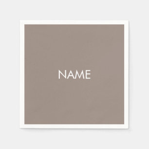 Angepasst mit Namen, Text minimalistisch beige Gre Serviette