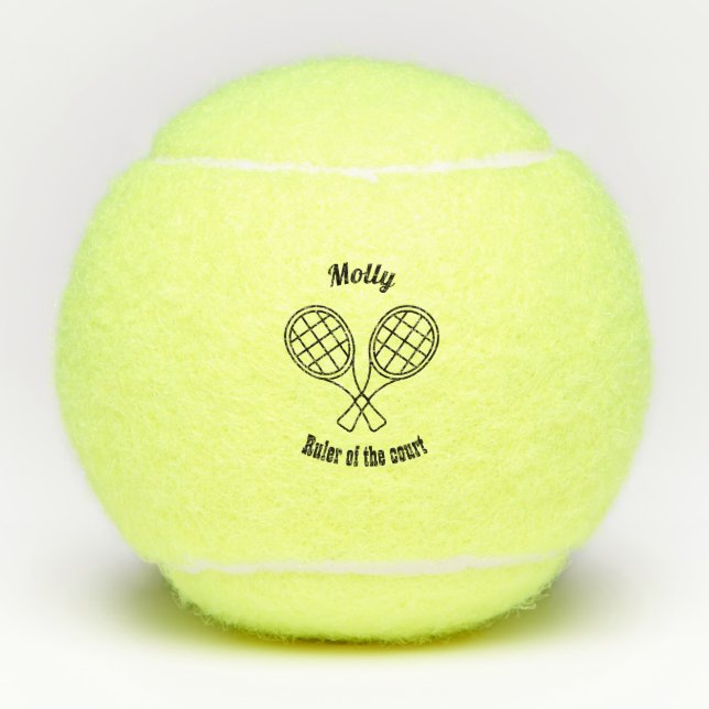 Angepasst mit schwarz-weißem Tennislogo Tennisbälle (Vorderseite)