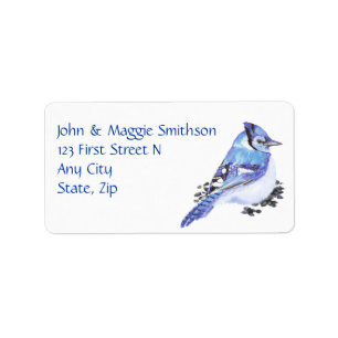Angepasste Adresse für Jay-Bird in Aquarellfarbe Adressaufkleber