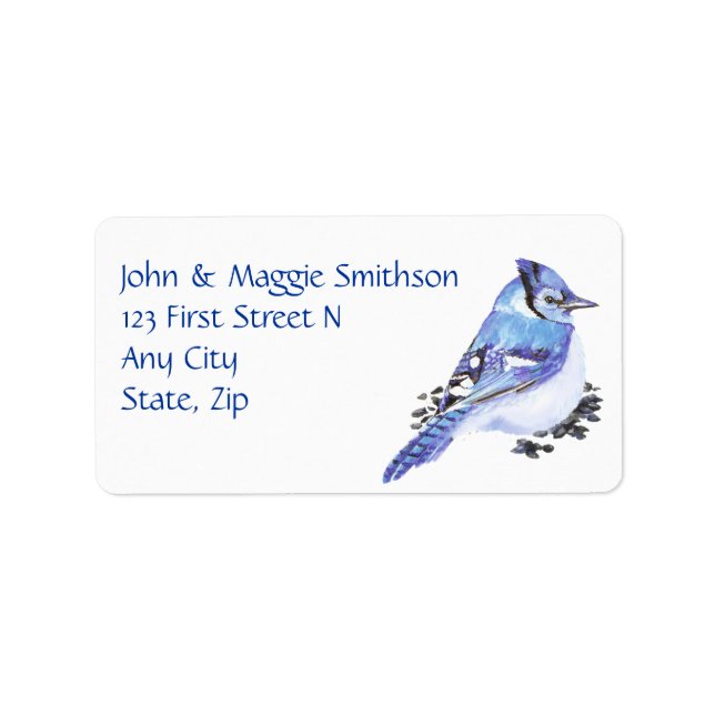 Angepasste Adresse für Jay-Bird in Aquarellfarbe Adressaufkleber (Vorne)