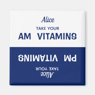 Angepasste AM/PM Vitamin Pill Erinnerung Magnet