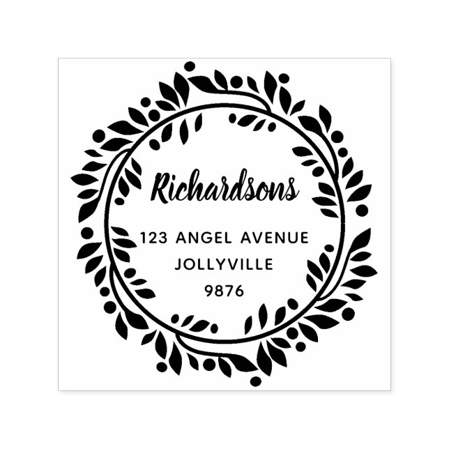 Angepasste Blätter mit Blumenschrift Permastempel (Design)