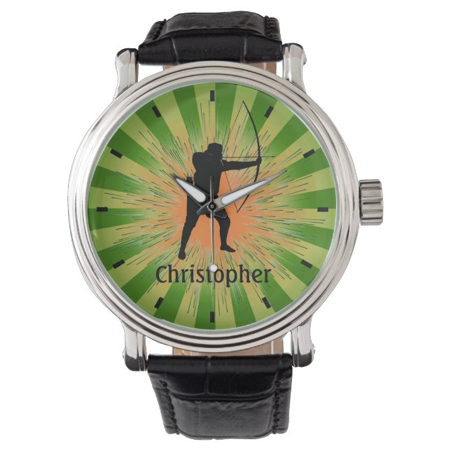 Angepasste Bogendesign-Uhr Armbanduhr (Vorderseite)