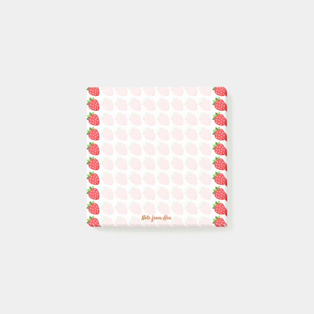 Angepasste Erdbeeren Post-it Klebezettel (Vorderseite)