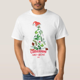 Angepasste Familienname Weihnachtsbaum Santa T-Shirt