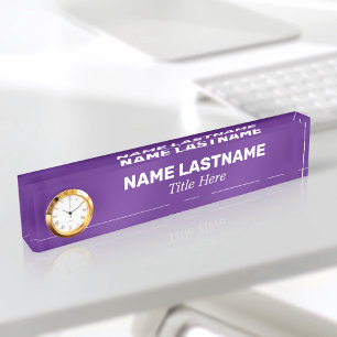 Angepasste fette Lila, einfache Minimalistische Uh Namensplakette