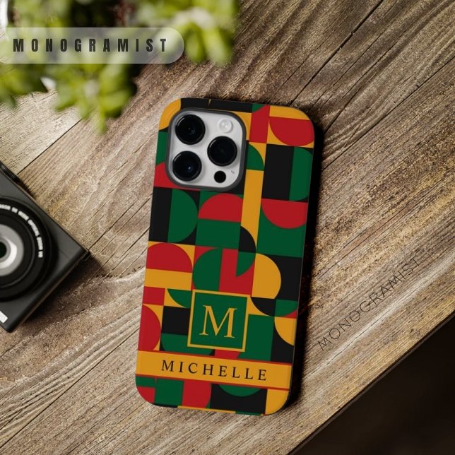 Angepasste gelbgrün-rot-geometrische Darstellung Case-Mate iPhone 14 Pro Max Hülle (Customizable Yellow Green Red Black Geometric Case-Mate iPhone Case)