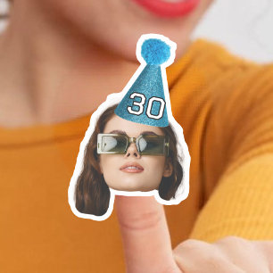 Angepasste Gesichter Foto Age Party zum Geburtstag Aufkleber
