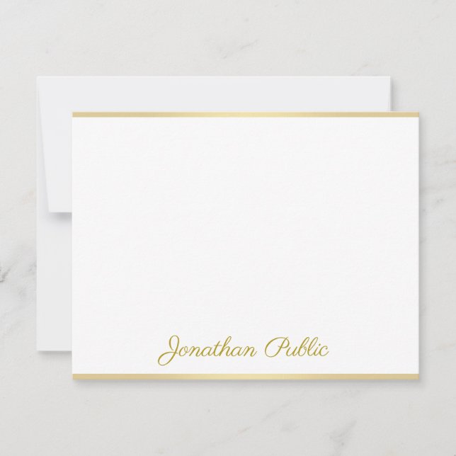 Angepasste gezeichnete Template Gold Script Text F Mitteilungskarte (Vorderseite)