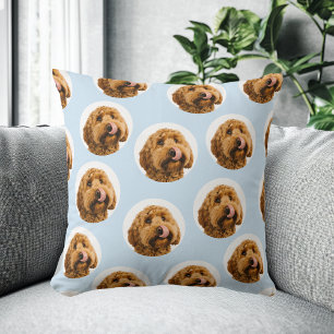 Angepasste Hundewand Light Blue Personalisiert F Kissen