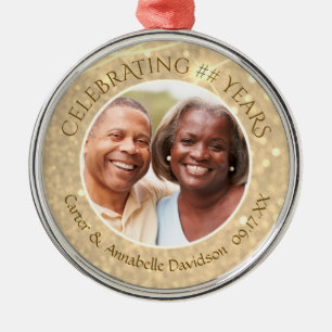 Angepasste Jubiläumsjahre   Gold-Sparkle-Foto Ornament Aus Metall