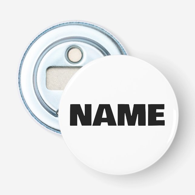 Angepasste minimalistische Initialnamen Flaschenöffner (Vorderseite)