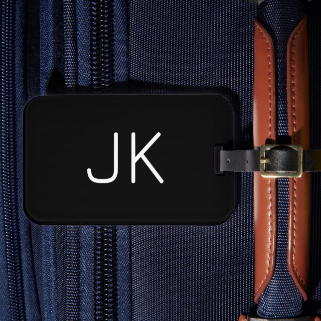 Angepasste minimalistische Initialnamen Gepäckanhänger (Vorderseite Insitu 4)