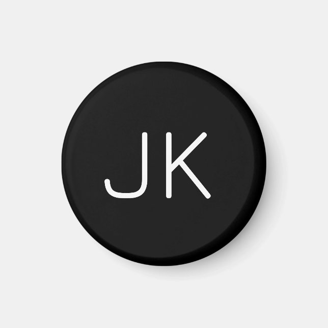 Angepasste minimalistische Initialnamen Magnet (Vorne)