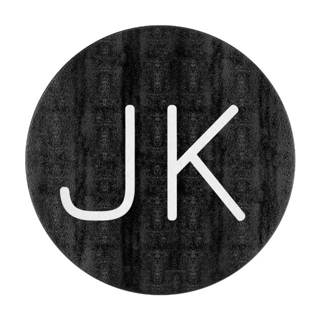 Angepasste minimalistische Initialnamen Schneidebrett (Vorderseite)
