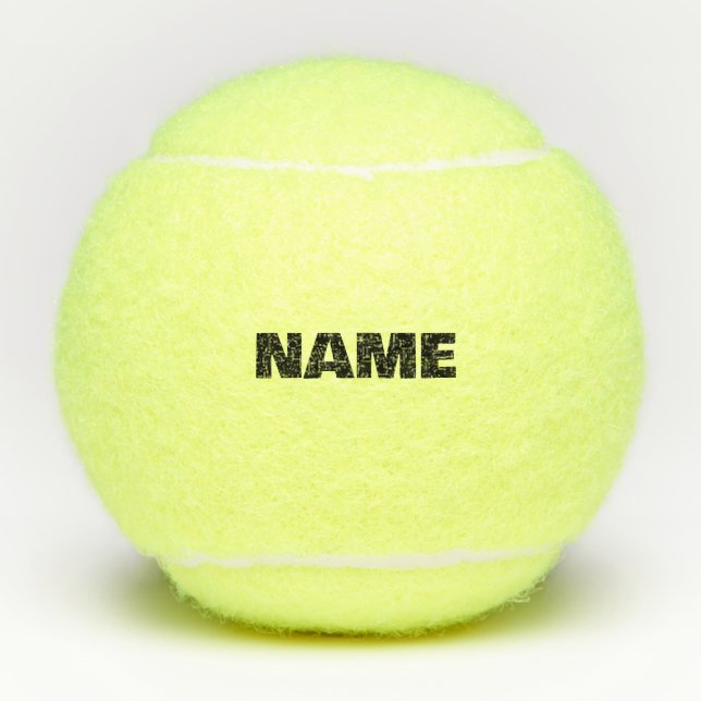 Angepasste minimalistische Initialnamen Tennisbälle (Vorderseite)