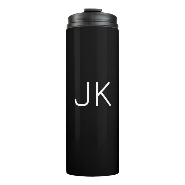 Angepasste minimalistische Initialnamen Thermosbecher (Vorderseite)