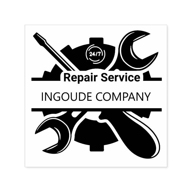 Angepasste Minimalistische Tools: Auto-Reparaturse Permastempel (Design)