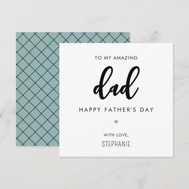 Angepasste Minimalistische und moderne Vater Vater Karte (Vorne/Hinten)