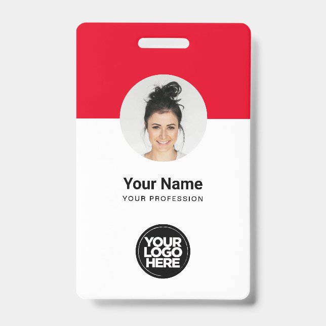 Angepasste Mitarbeiter Moderne ID Card Red QR Abze Ausweis (Vorderseite)