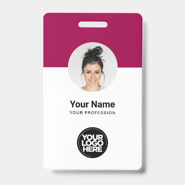 Angepasste Mitarbeiter Modernes ID Card Cherry Red Ausweis (Vorderseite)