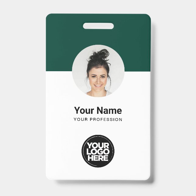 Angepasste Mitarbeiter Modernes ID Card Green QR A Ausweis (Vorderseite)