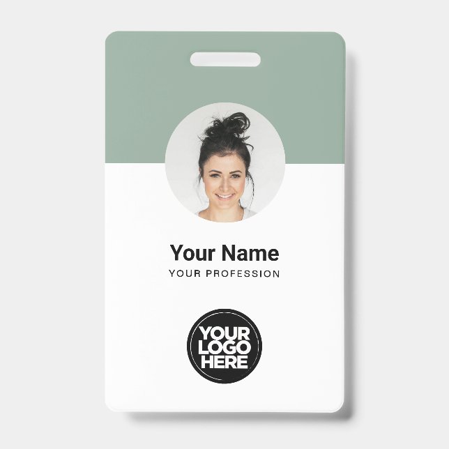 Angepasste Mitarbeiter Modernes ID Card Sage Green Ausweis (Front)