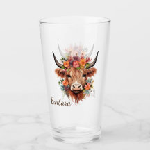 Angepasste moderne Hochland-Kuh Boho mit Blume