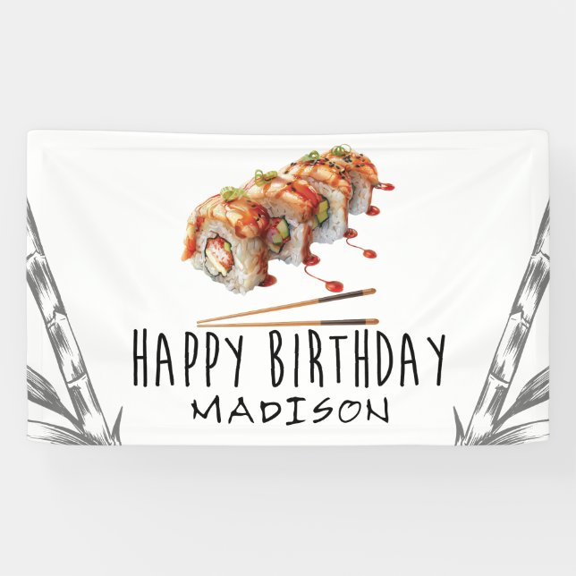 Angepasste moderne minimalistische Sushi Erwachsen Banner (Horizontal)