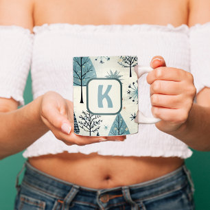 Angepasste Monografie Winter kommt Kaffeetasse