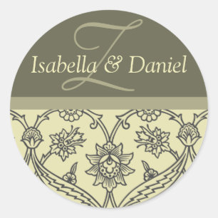 Angepasste Monogramm-Aufkleber für Umschläge Runder Aufkleber