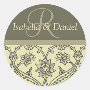 Angepasste Monogramm-Aufkleber für Umschläge Runder Aufkleber