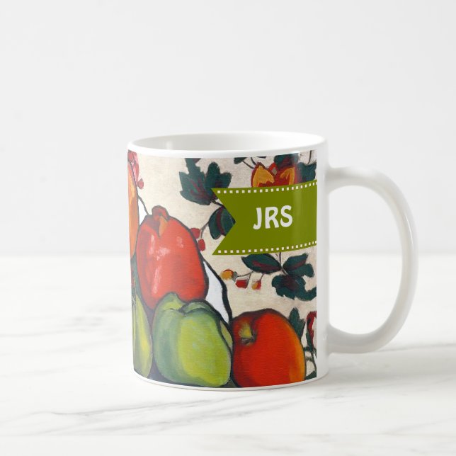Angepasste Monogramme Jüdisches Neujahrsgeschenk Kaffeetasse (Rechts)