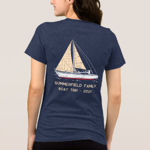 Angepasste nautische Familienboot-Tour Tri-Blend Shirt