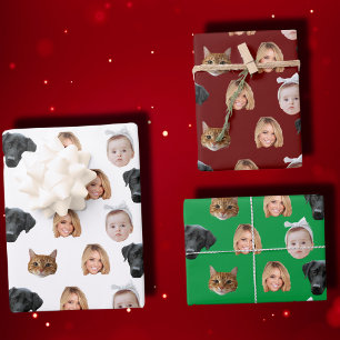 Angepasste Niedliche Familienzusammenführung mit 4 Geschenkpapier Set