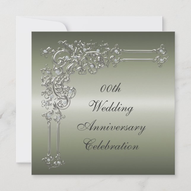 Angepasste Party Einladung zum 25. Hochzeitstag (Vorderseite)
