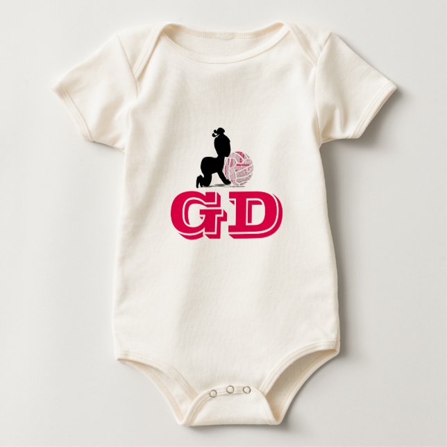 Angepasste Position des Netball-Players Baby Strampler (Vorderseite)