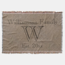 Angepasste Rustikale Burlap Look Familie - Afghani Decke