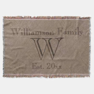 Angepasste Rustikale Burlap Look Familie - Afghani Decke